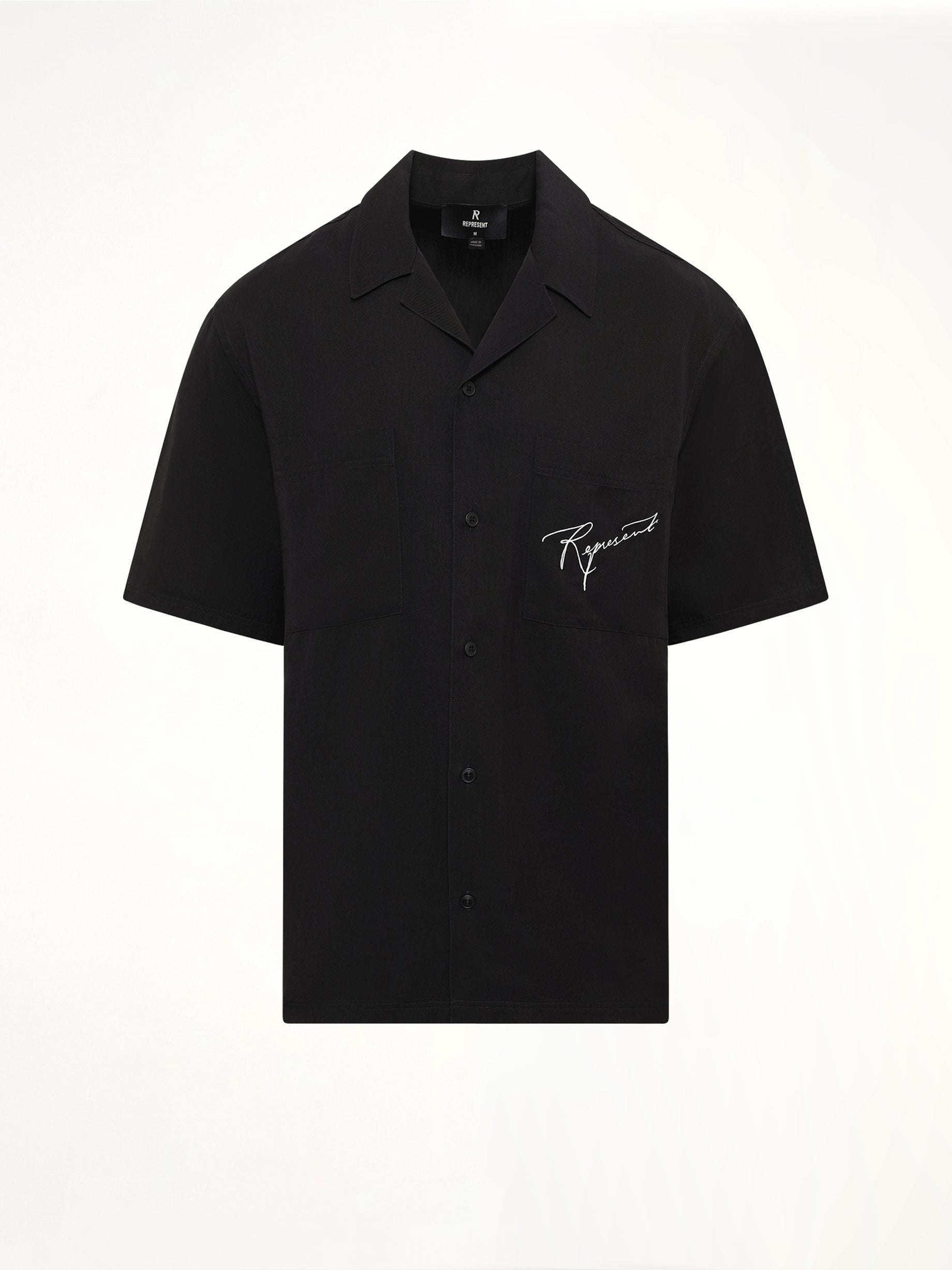 Love And Kisses Resort Shirt in Jet Black
