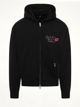 Love And Kisses Zip Through Hoodie in Jet Black