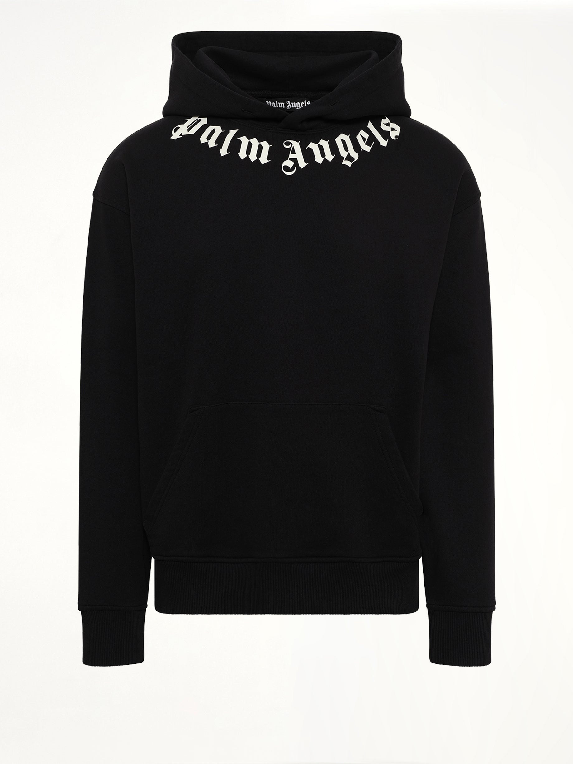 Neck Logo Regular Hoodie in Black/Off White