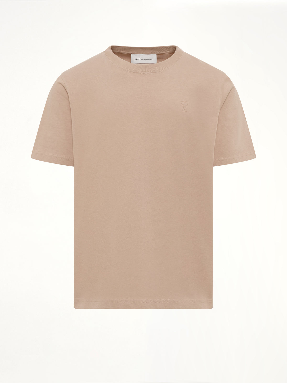 Tonal Embossed Ami De Coeur T-Shirt in Beige