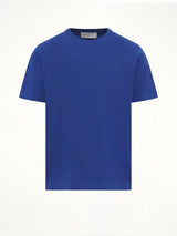 Tonal Embossed Ami De Coeur T-Shirt in Royal Blue