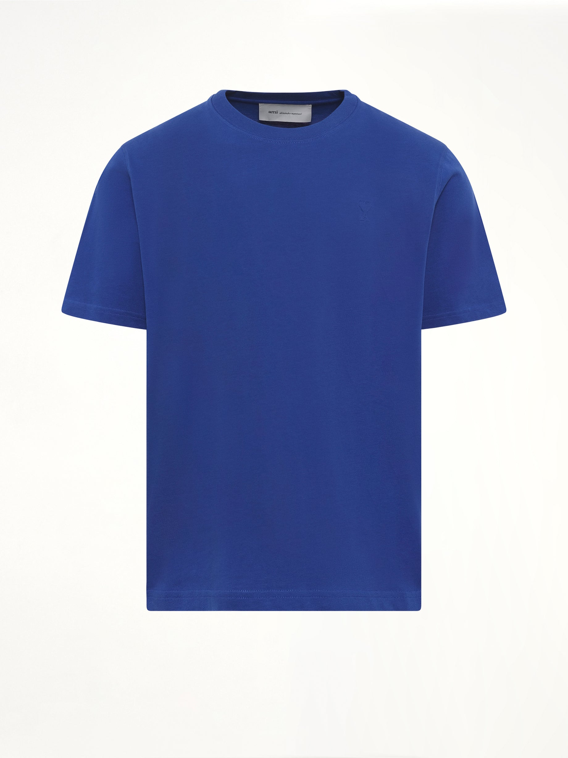 Tonal Embossed Ami De Coeur T-Shirt in Royal Blue