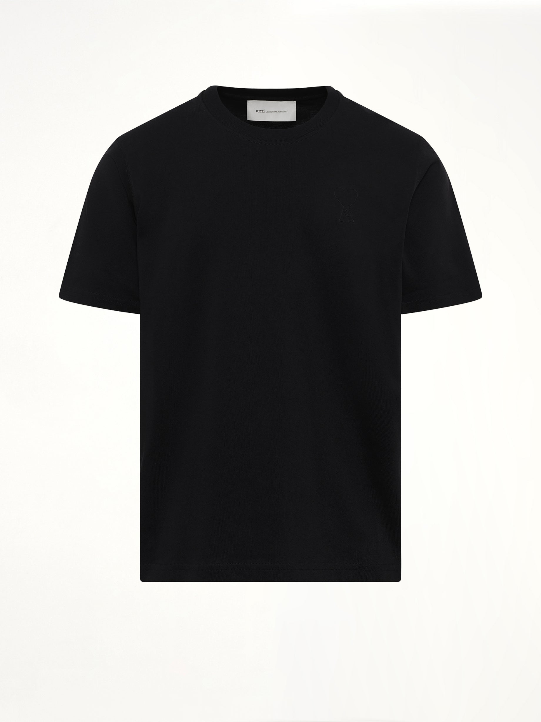 Tonal Embossed Big Ami De Coeur T-Shirt in Black