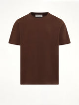 Tonal Embossed Big Ami De Coeur T-Shirt in Chocolate Brown