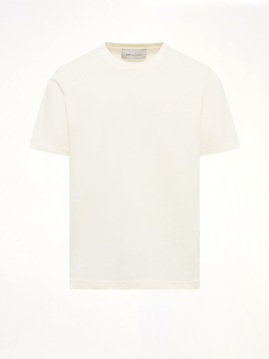 Tonal Embossed Big Ami De Coeur T-Shirt in White