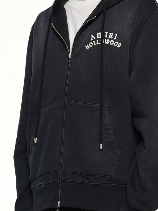 Amiri Hollywood Zip Hoodie in Black
