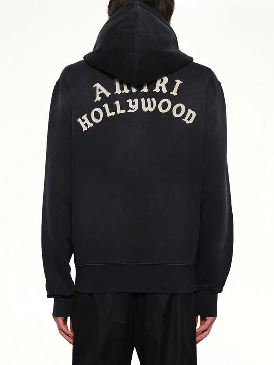 Amiri Hollywood Zip Hoodie in Black