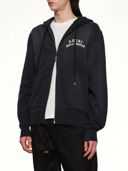 Amiri Hollywood Zip Hoodie in Black