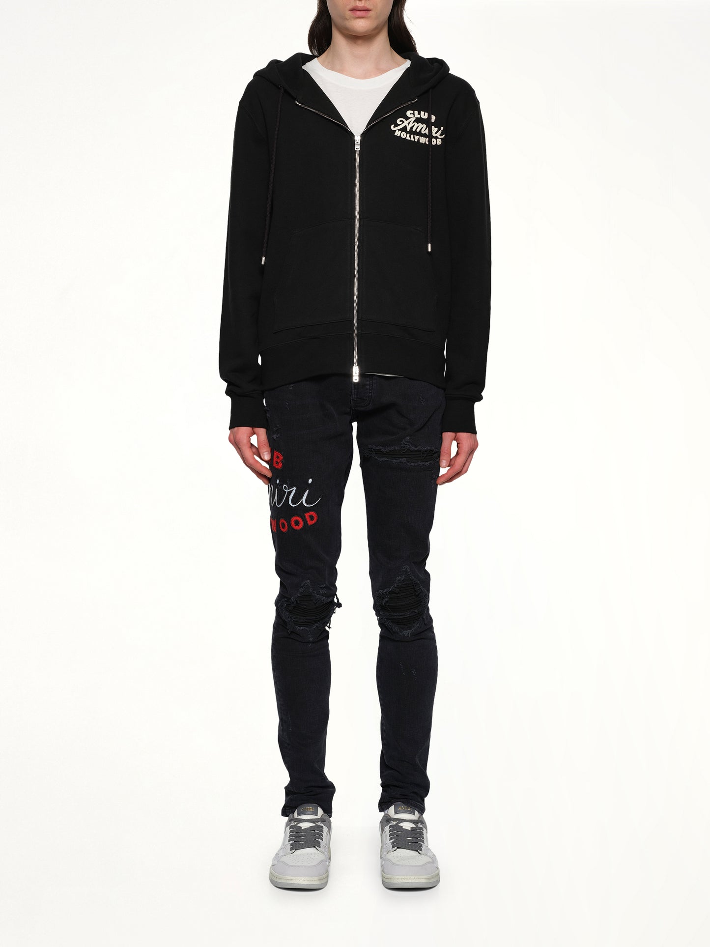 Club Amiri Zip Hoodie in Black