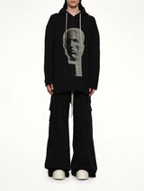 Head Print Peter Hoodie in Black/Pearl