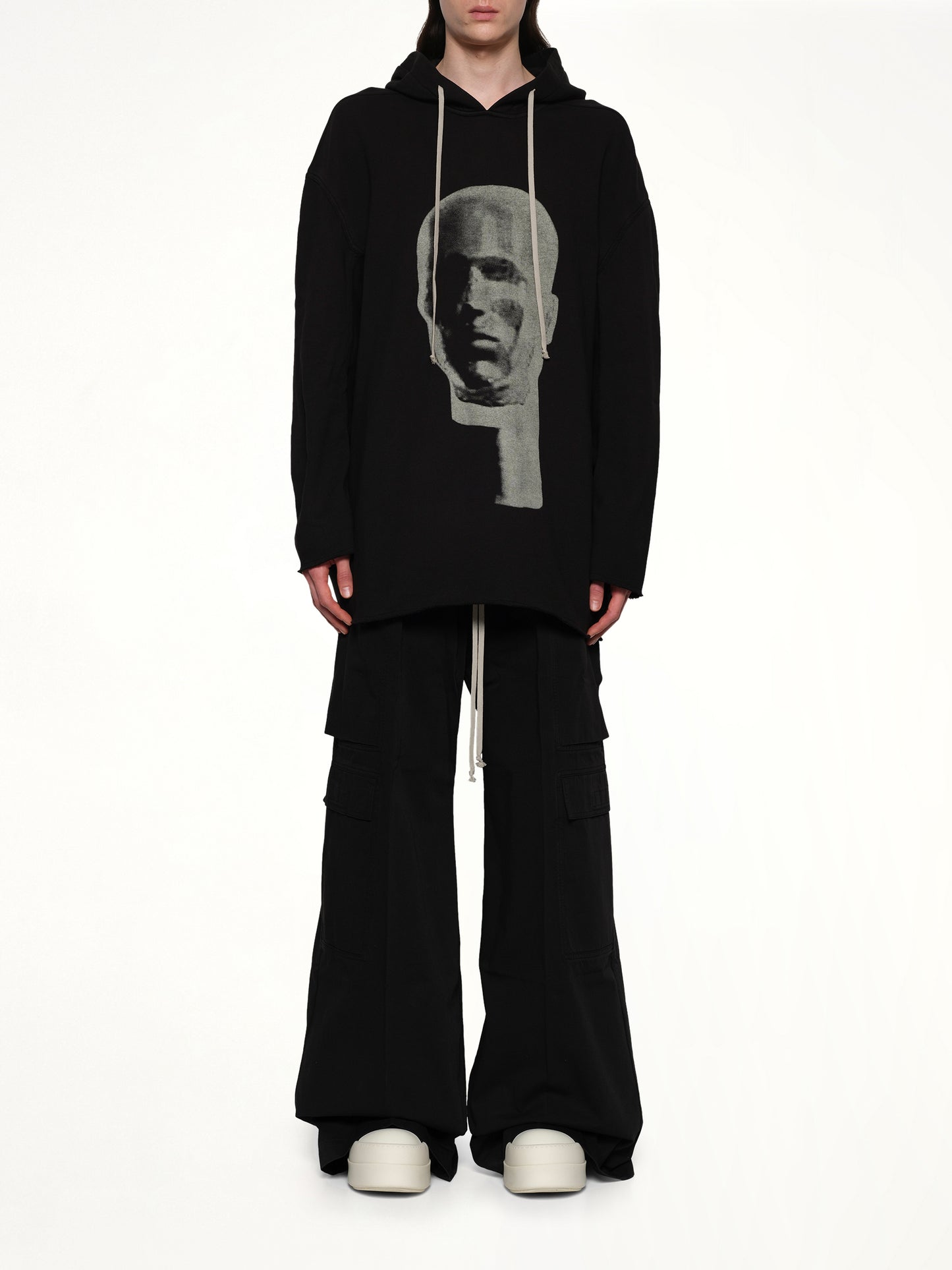 Head Print Peter Hoodie in Black/Pearl