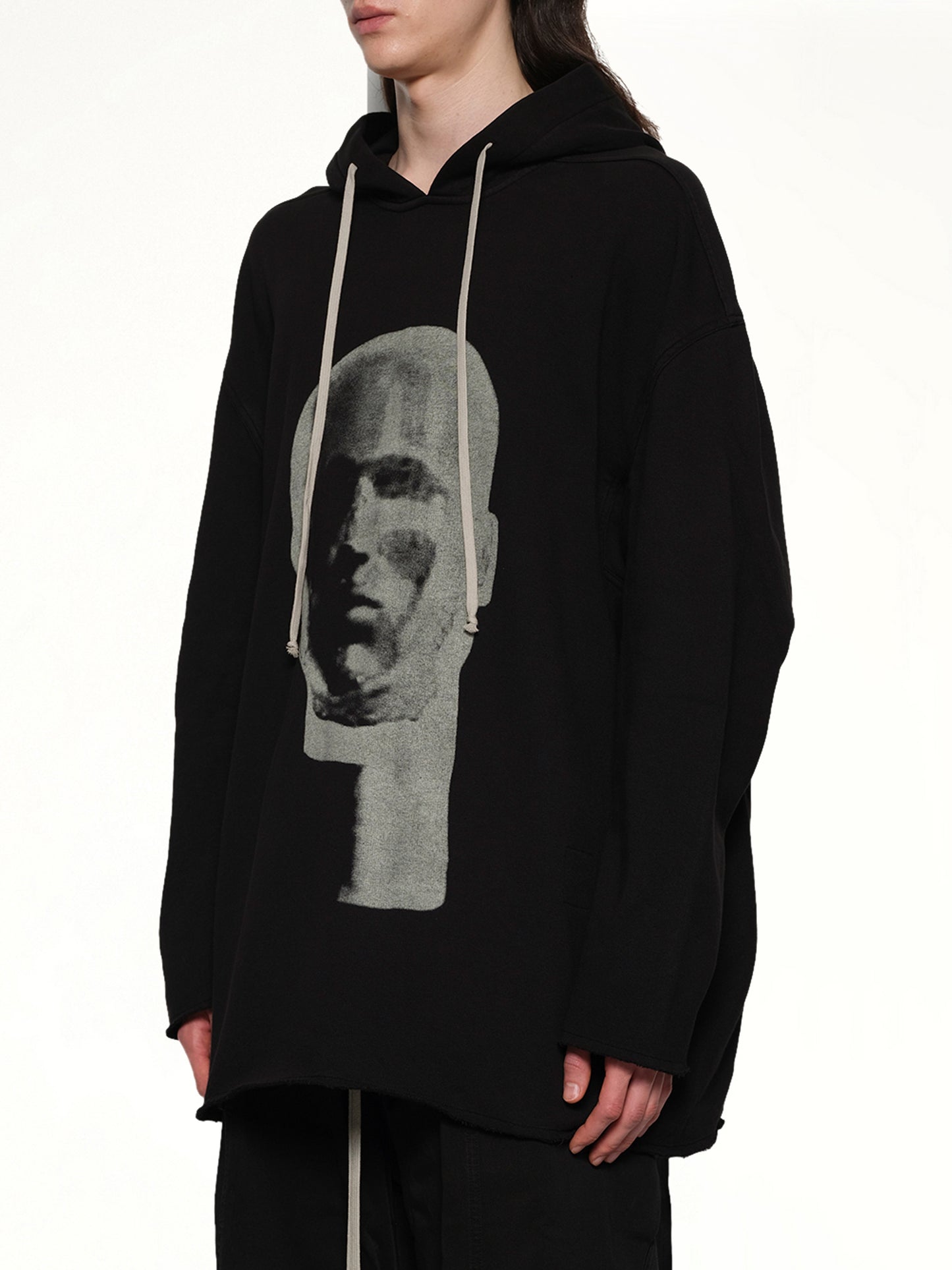 Head Print Peter Hoodie in Black/Pearl