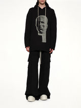 Head Print Peter Hoodie in Black/Pearl