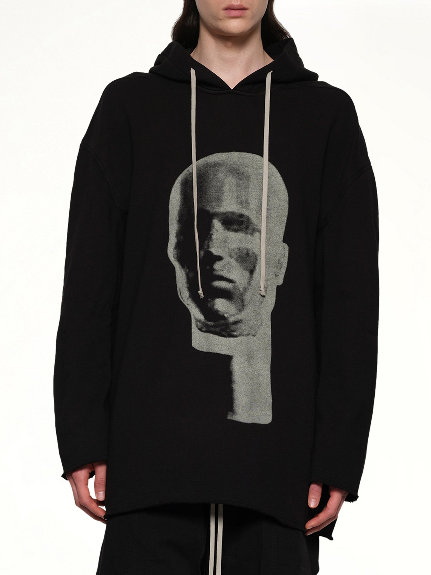 Head Print Peter Hoodie in Black/Pearl