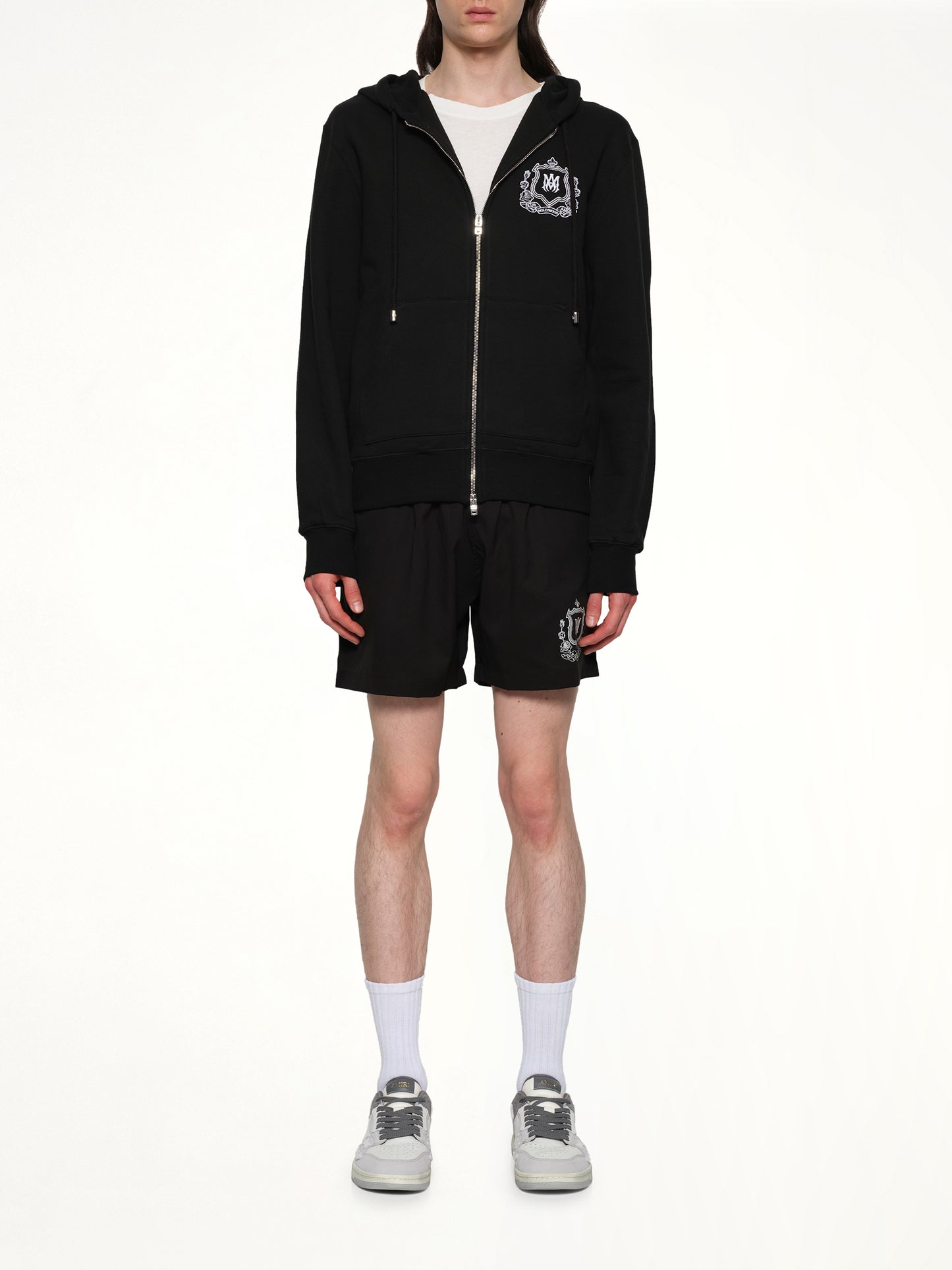 MA Crest Zip Hoodie in Black