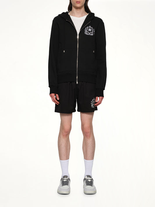 MA Crest Zip Hoodie in Black