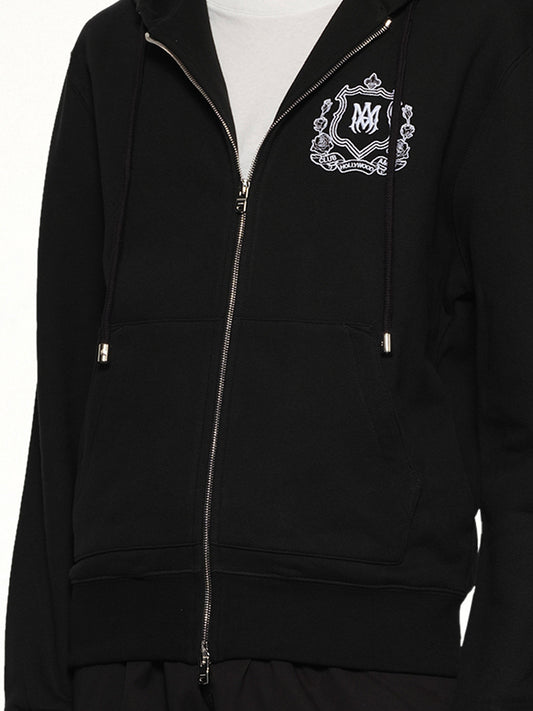 MA Crest Zip Hoodie in Black