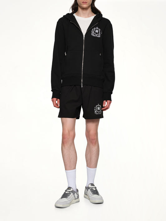 MA Crest Zip Hoodie in Black