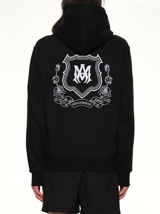 MA Crest Zip Hoodie in Black