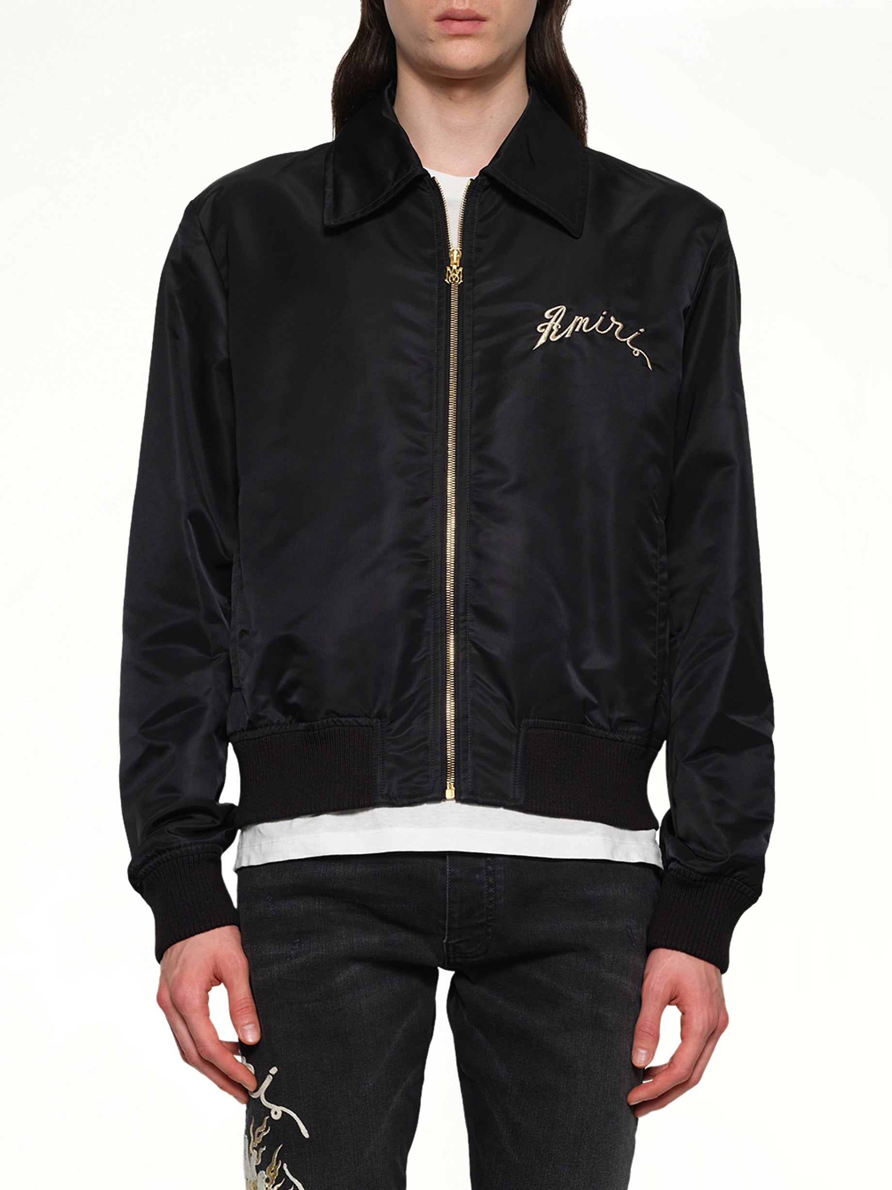AMIRI Dragon Nylon Bomber in Black