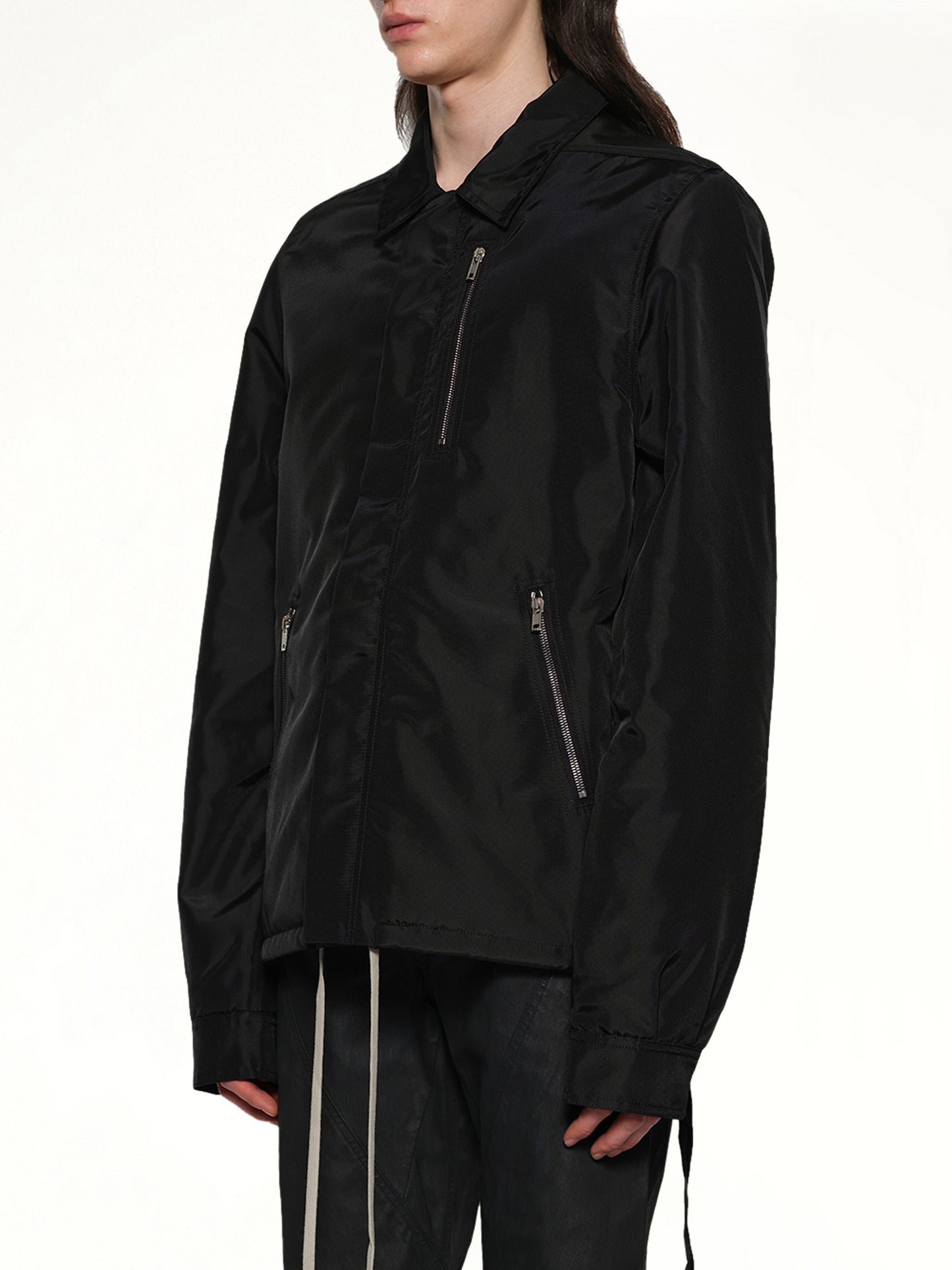 Concealed Zip Front Jacket in Black