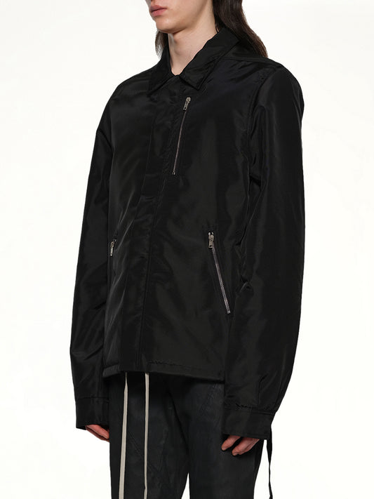 Concealed Zip Front Jacket in Black