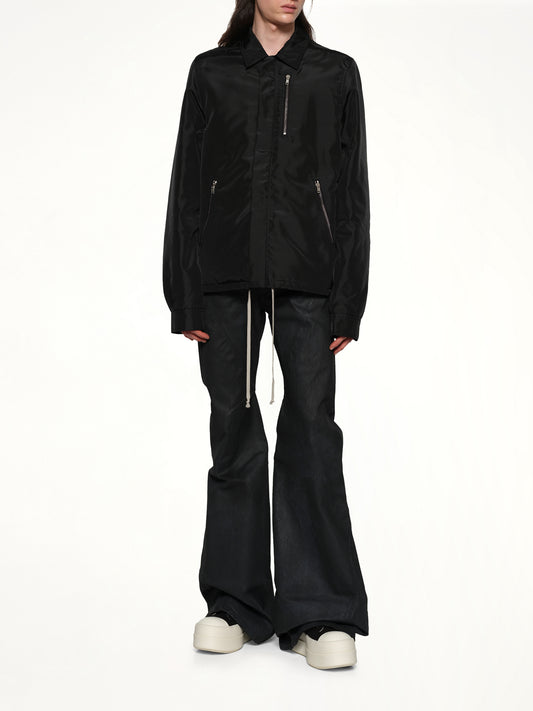 Concealed Zip Front Jacket in Black