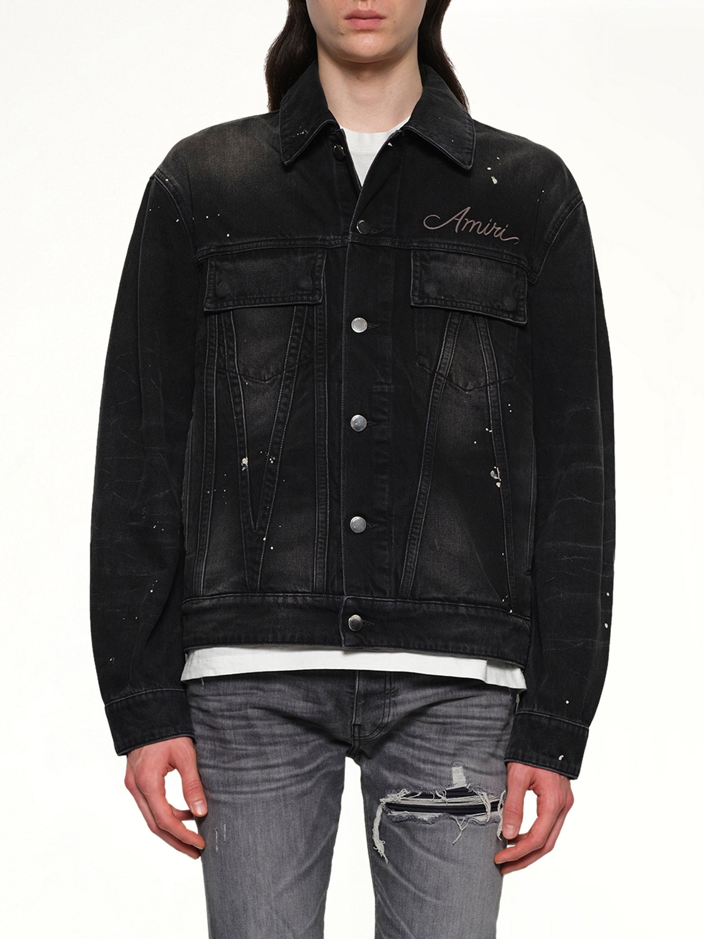 Bleach Bandana Denim Jacket in Faded Black