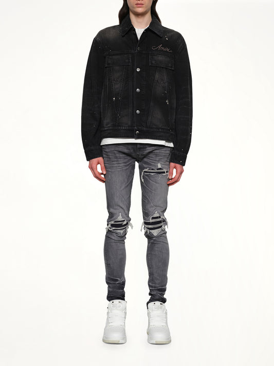 Bleach Bandana Denim Jacket in Faded Black