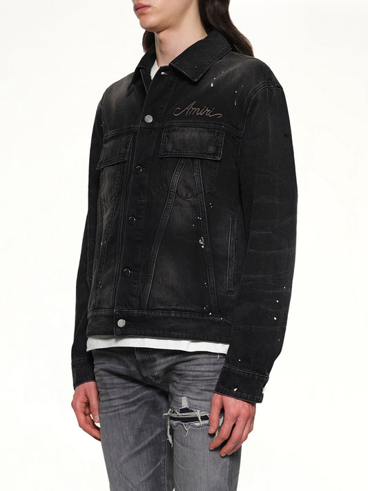 Bleach Bandana Denim Jacket in Faded Black