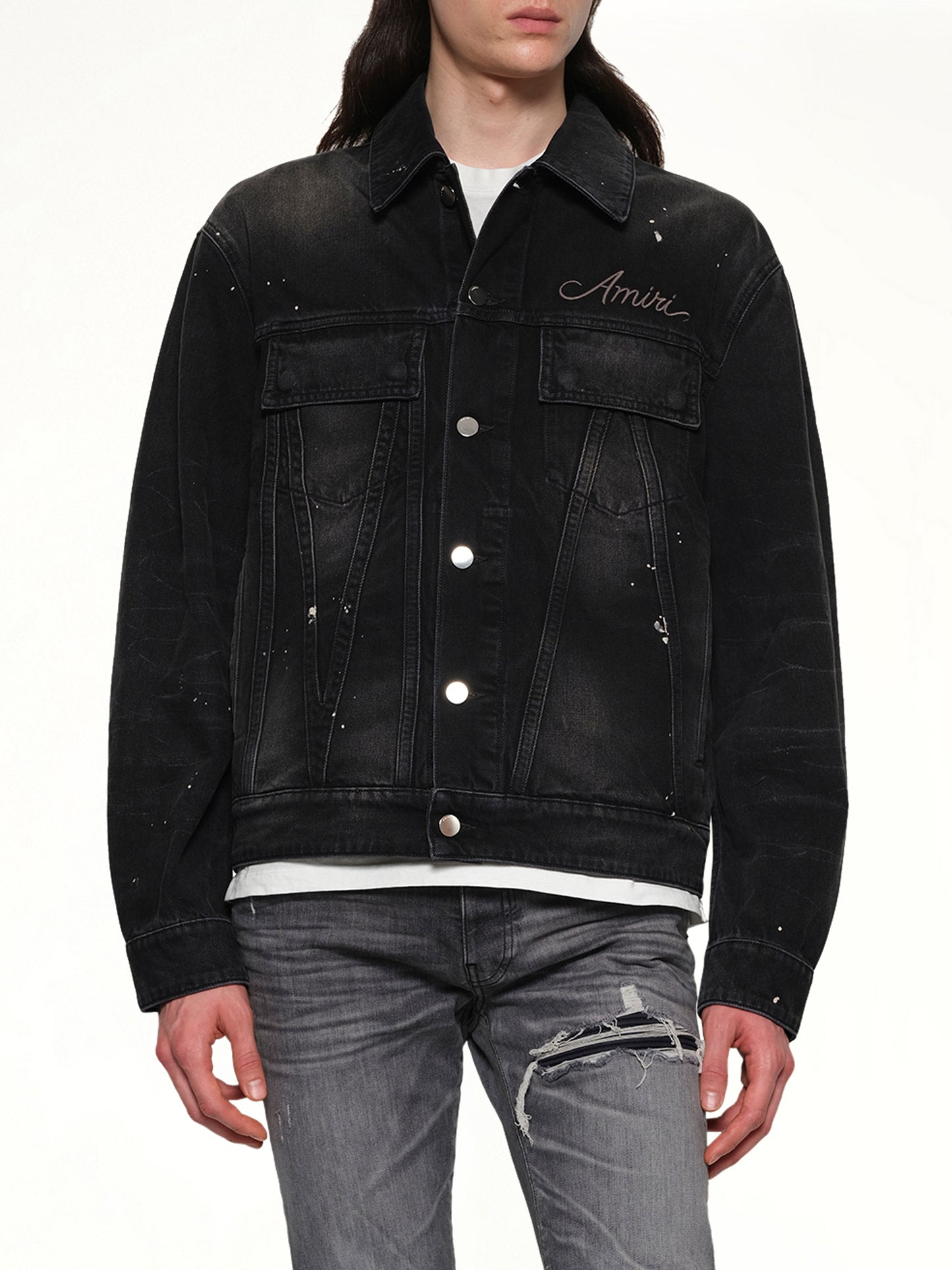 Bleach Bandana Denim Jacket in Faded Black