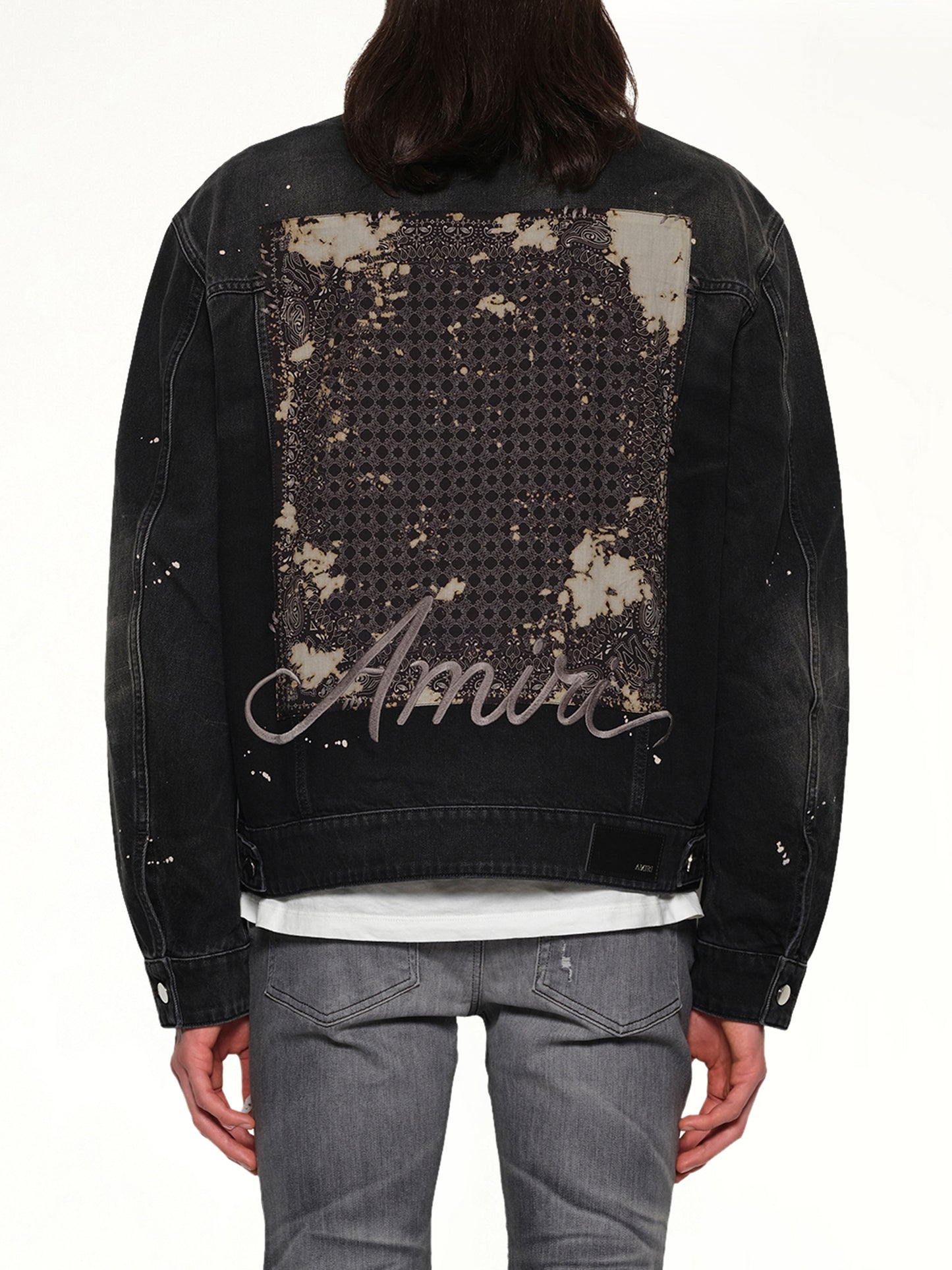 Bleach Bandana Denim Jacket in Faded Black