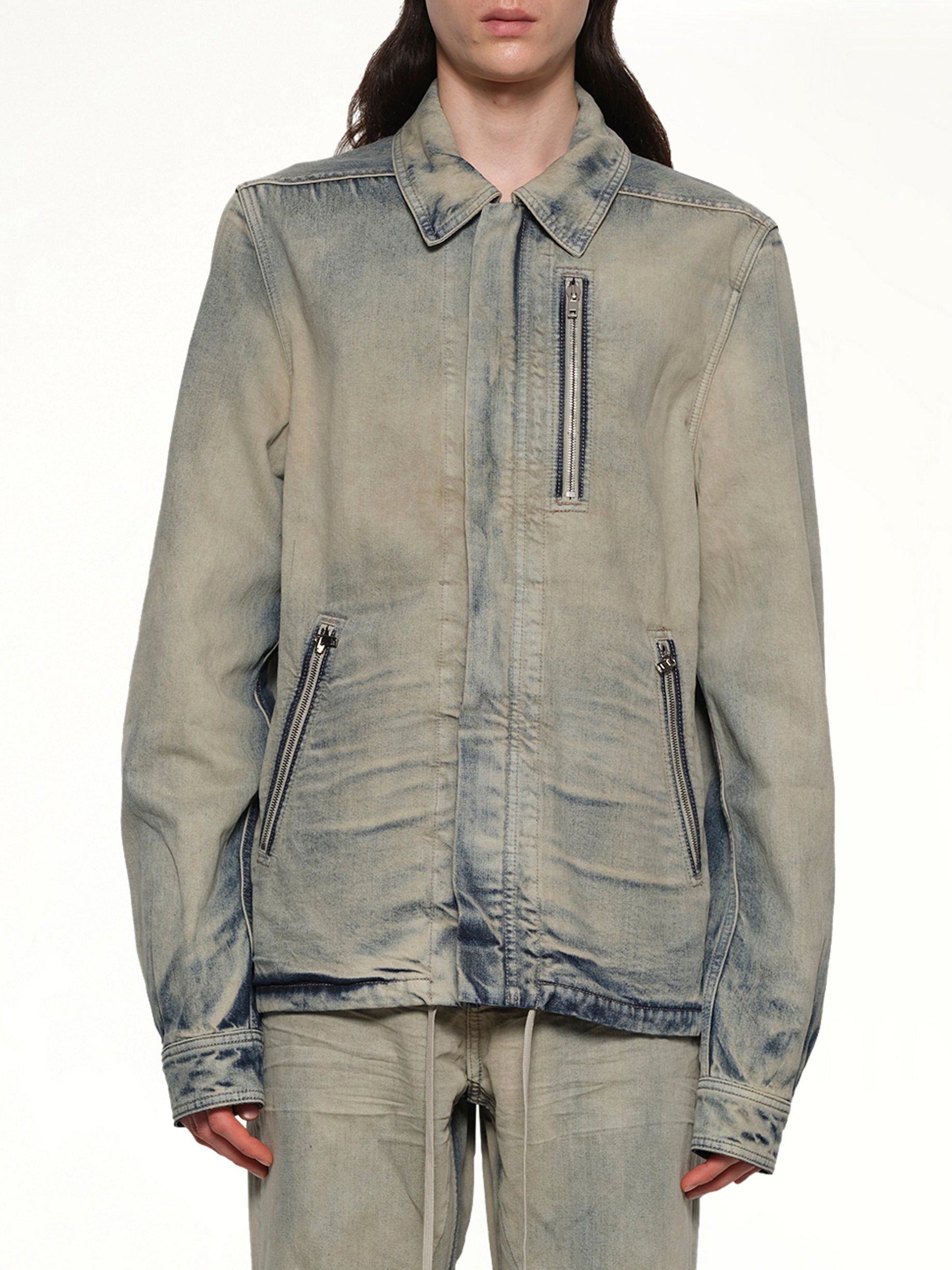 Concealed Zip Front Jacket in Mineral Pearl