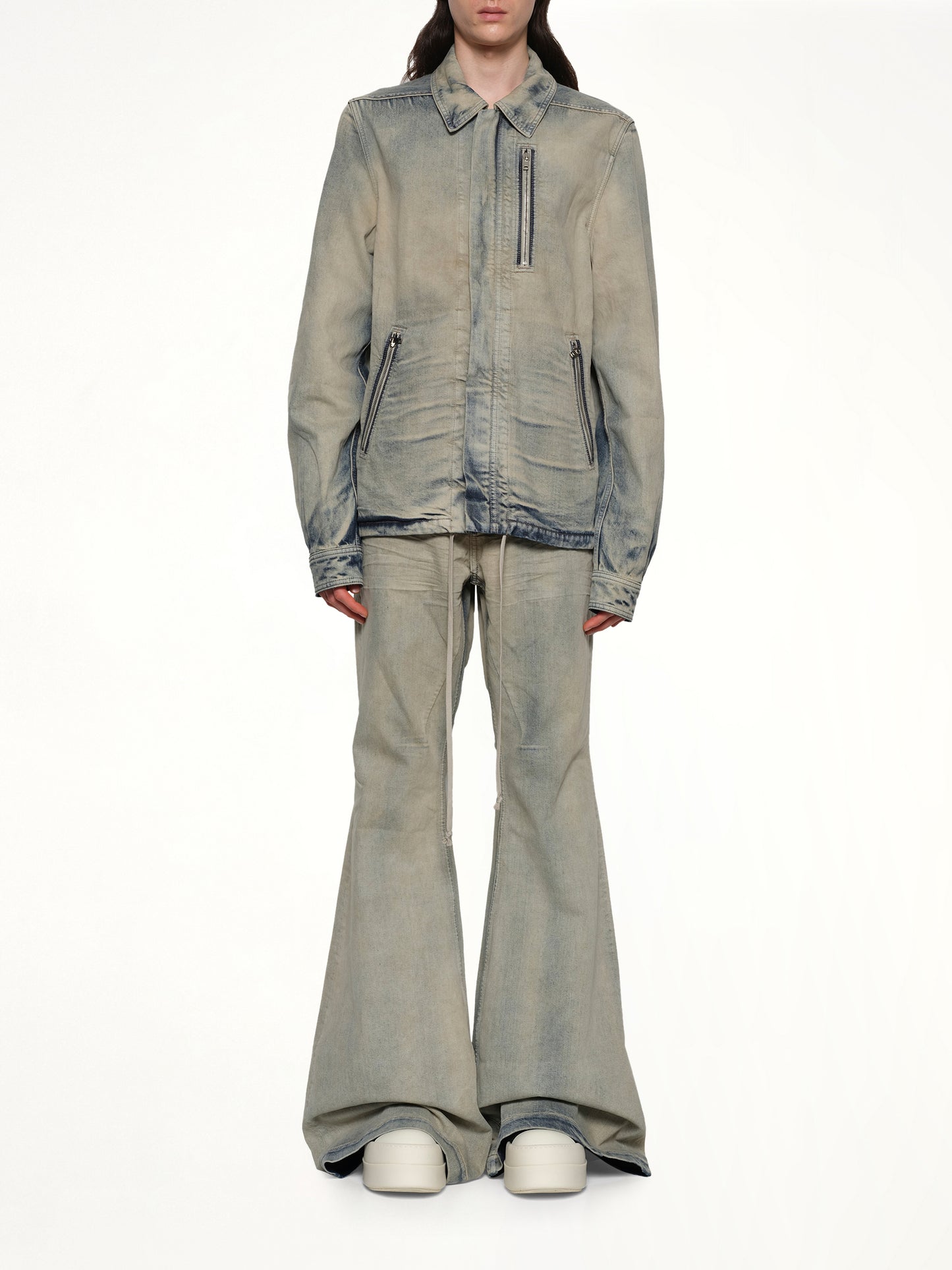 Concealed Zip Front Jacket in Mineral Pearl