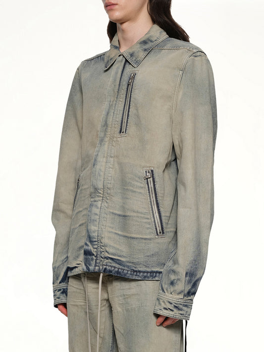 Concealed Zip Front Jacket in Mineral Pearl