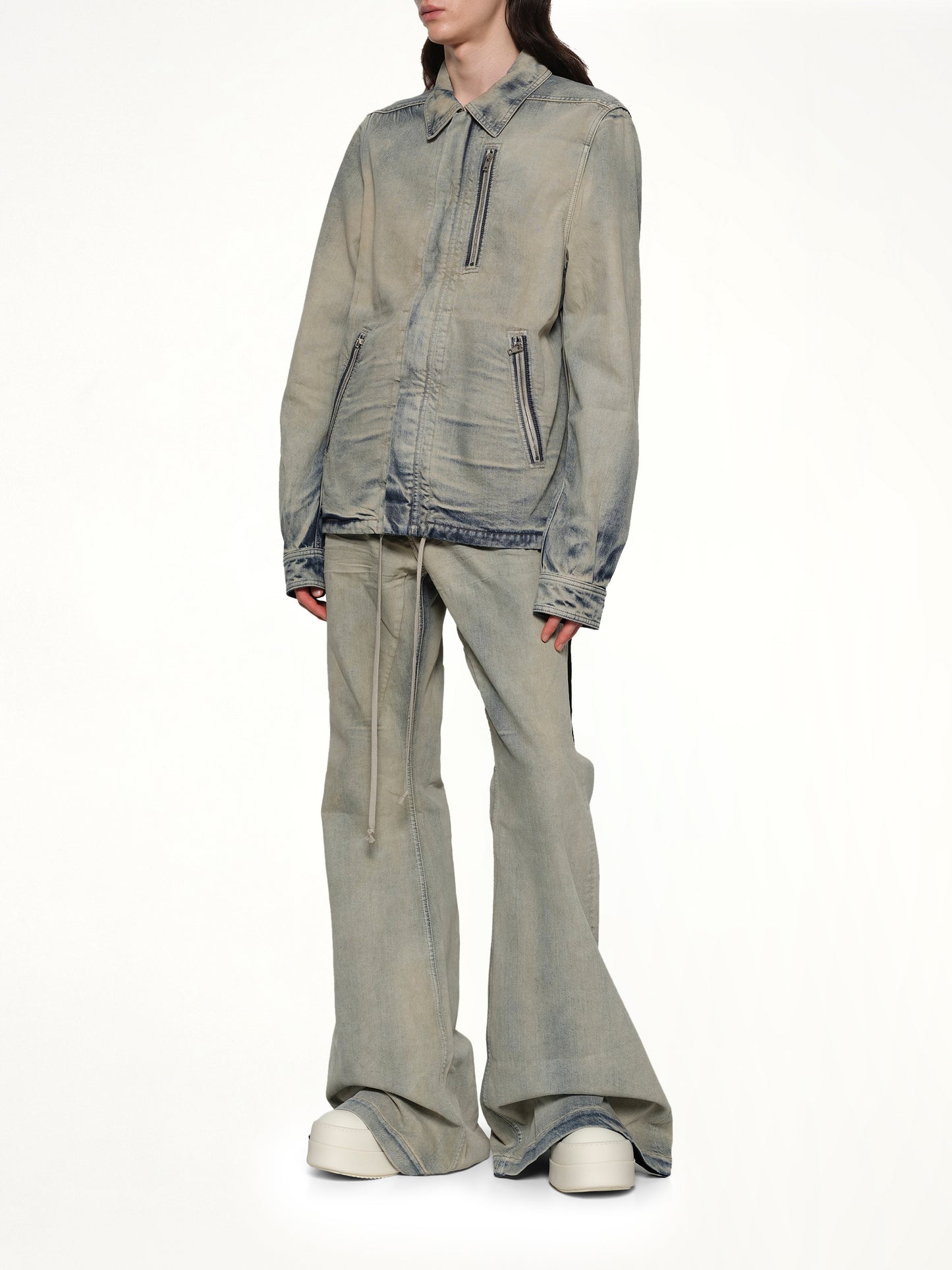 Concealed Zip Front Jacket in Mineral Pearl