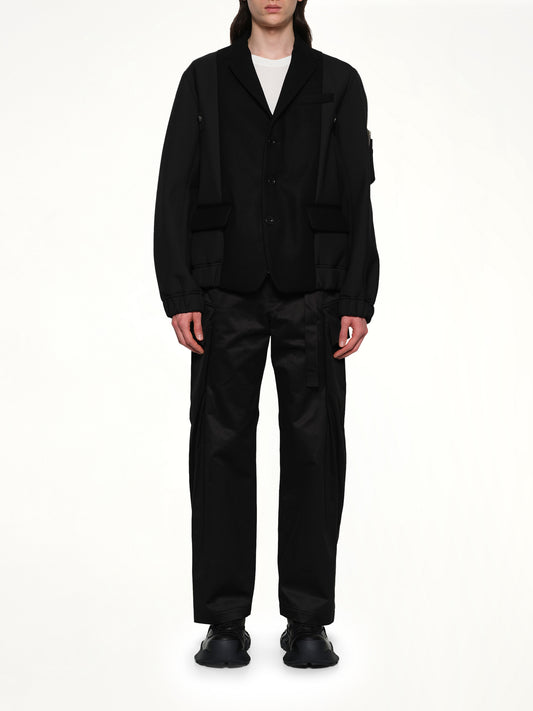 Wool Melton Jacket in Black