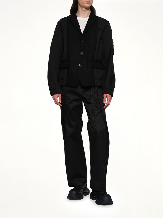 Wool Melton Jacket in Black