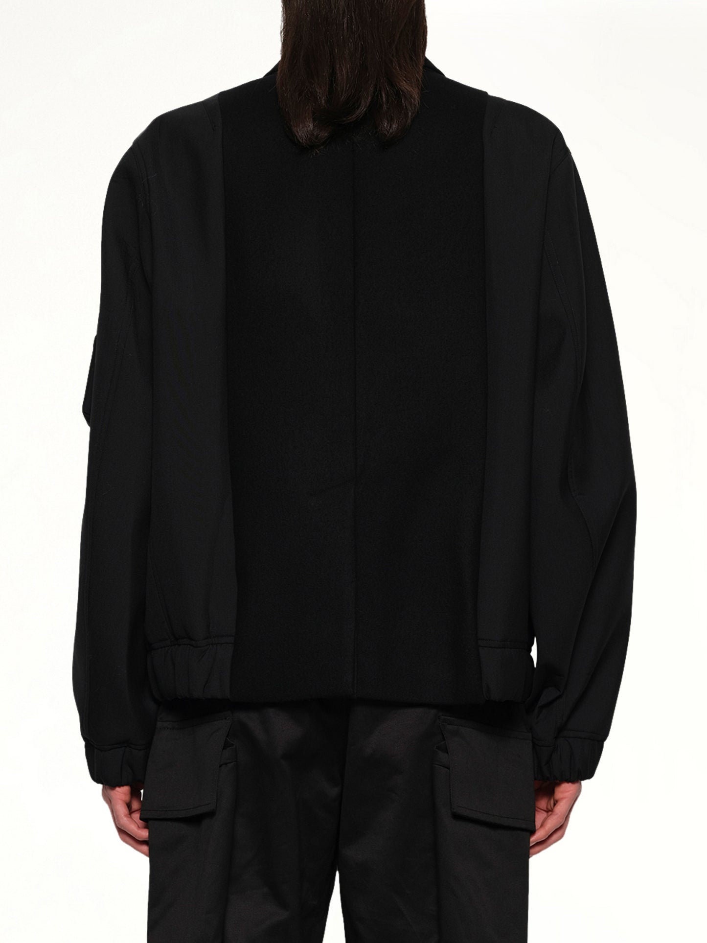 Wool Melton Jacket in Black