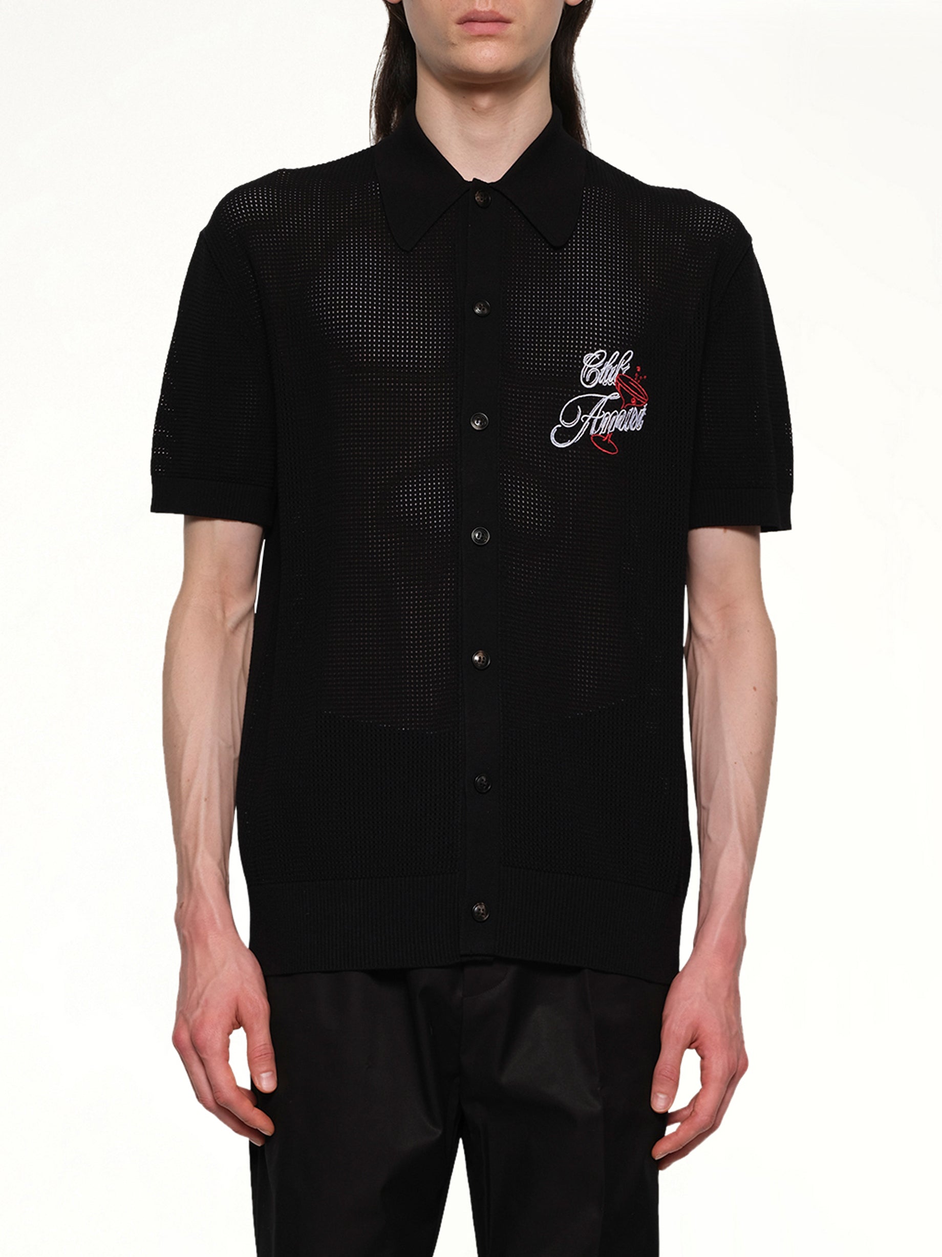 Club Amiri Crochet Shirt in Black