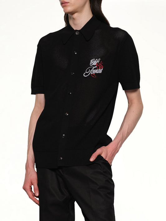 Club Amiri Crochet Shirt in Black