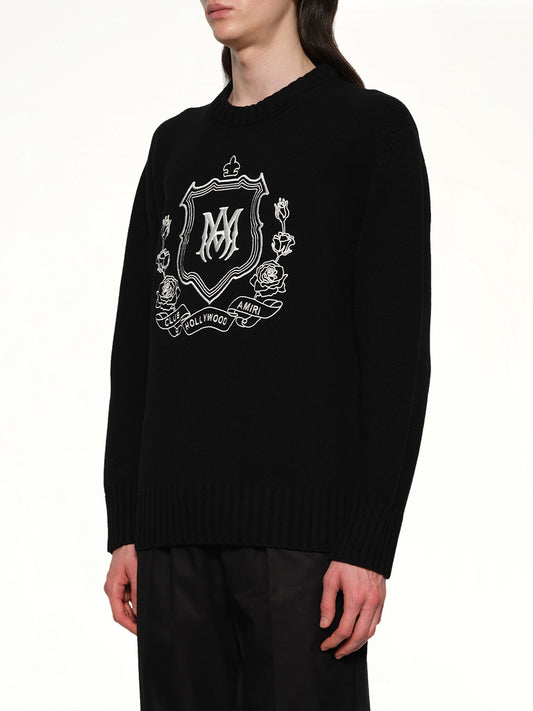MA Crest Crewneck in Black