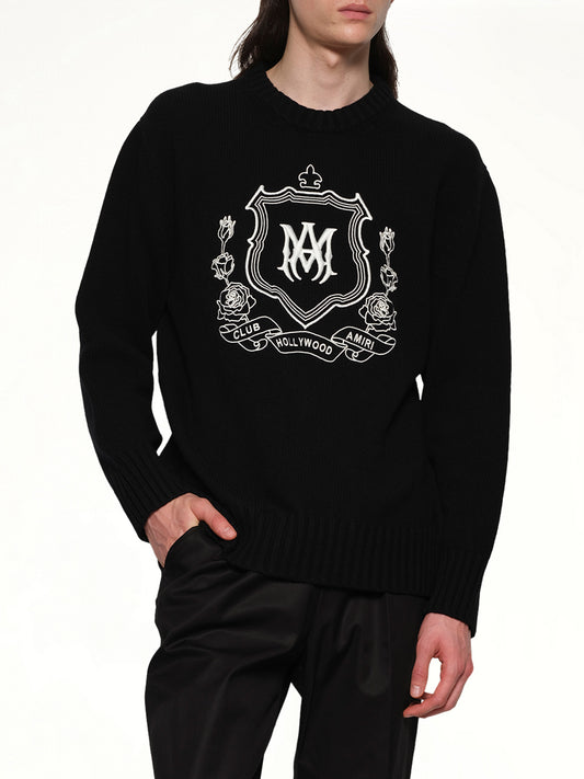 MA Crest Crewneck in Black