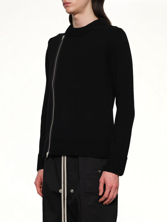 Wool Knit Blouson in Black