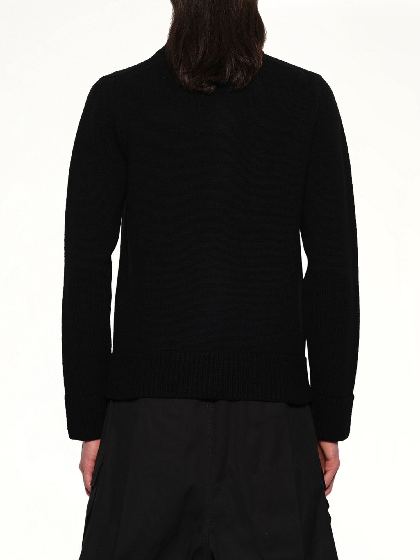 Wool Knit Blouson in Black