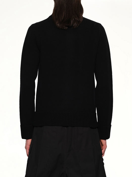 Wool Knit Blouson in Black