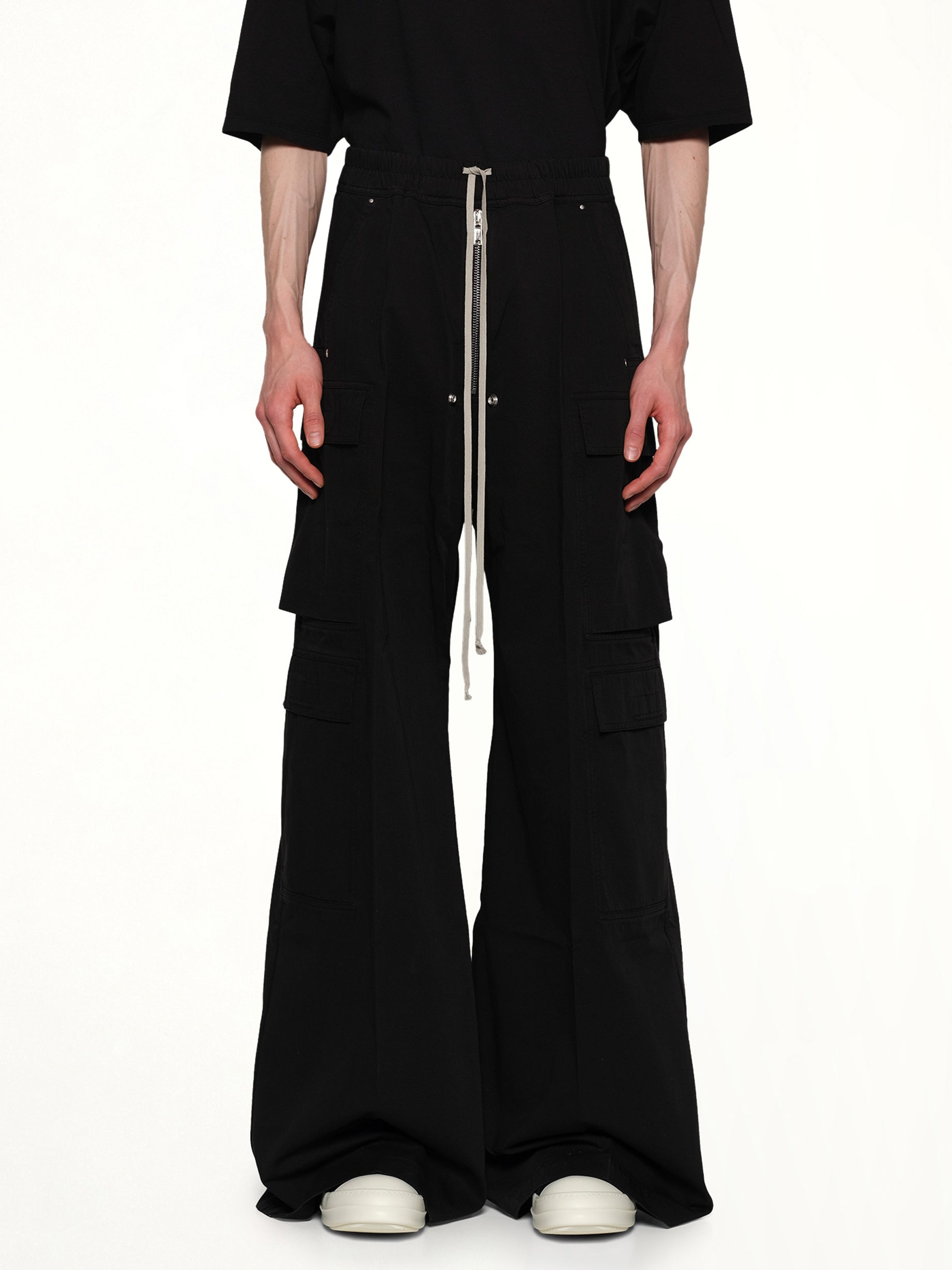 Cotton Twill Double Cargo Jumbo Belas in Black