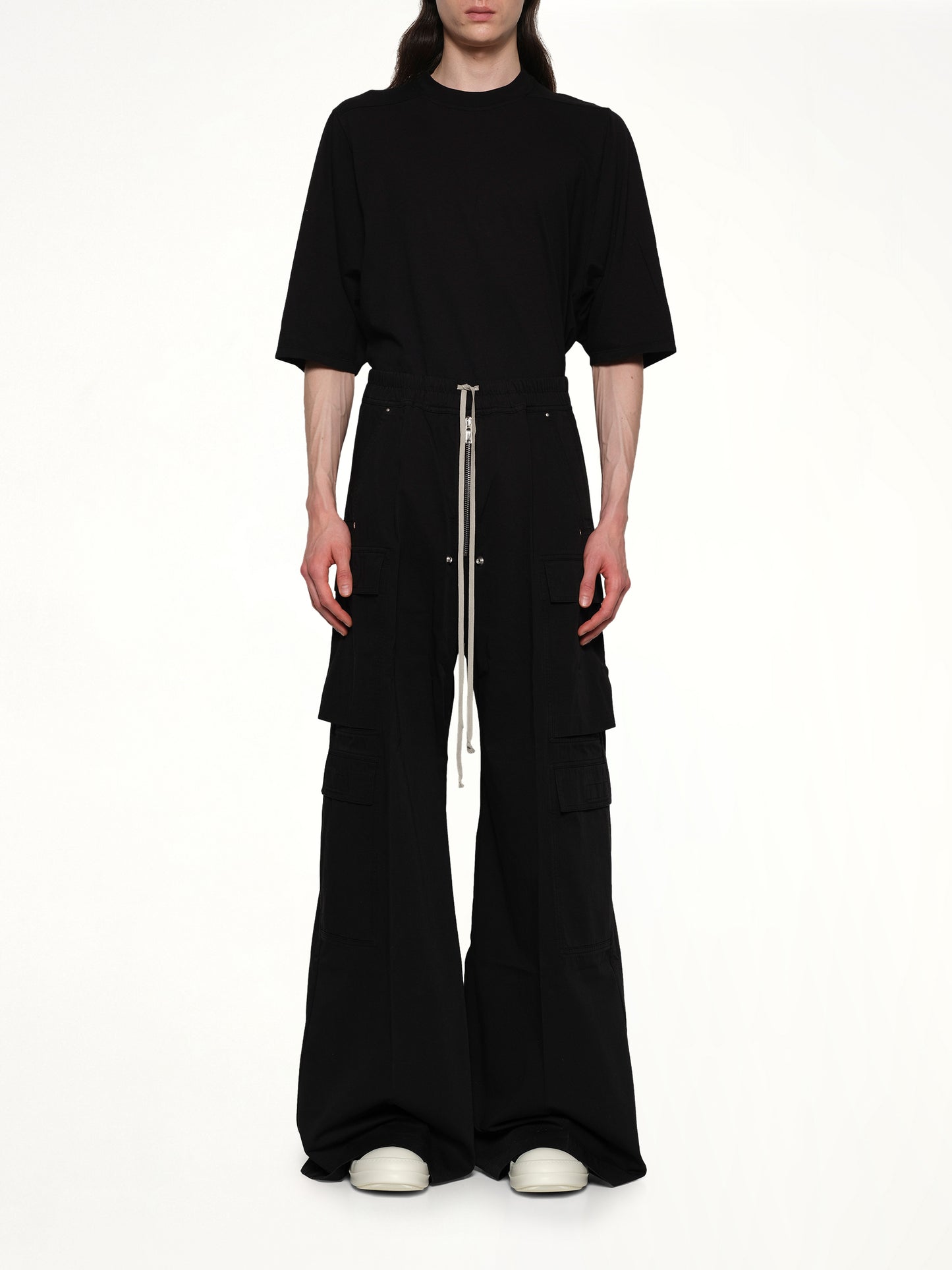 Cotton Twill Double Cargo Jumbo Belas in Black