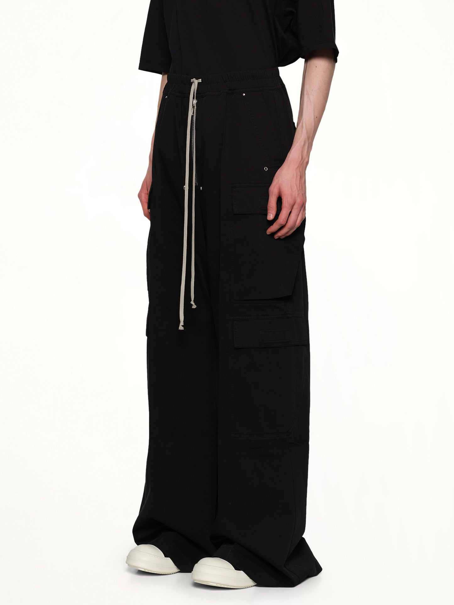 Cotton Twill Double Cargo Jumbo Belas in Black