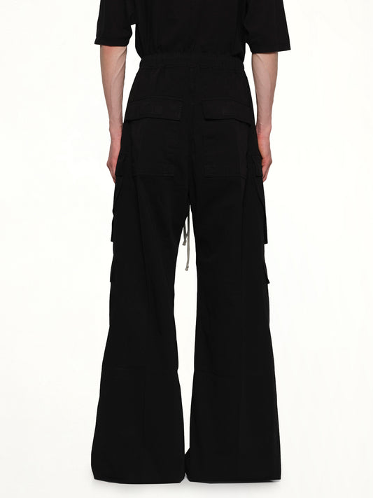 Cotton Twill Double Cargo Jumbo Belas in Black